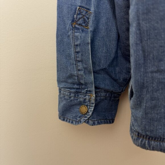 L.L.Bean Denim Shirt Jacket Mens Size XL Sherpa Lined Snap Front Traditional Fit - Picture 5 of 6